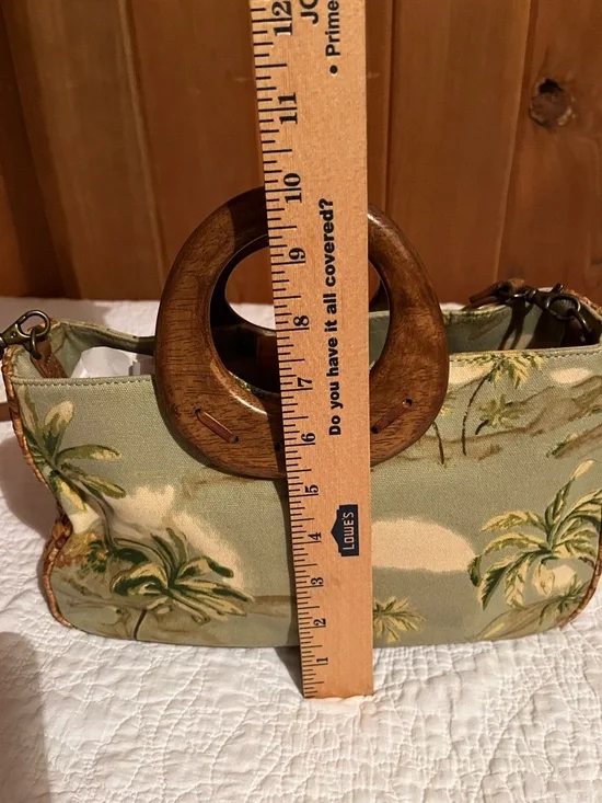 Fossil Tropical Palm Print Shoulder Bag in Green and Brown - Picture 5 of 10